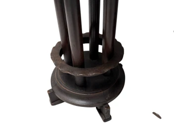 Six Art Deco Amsterdamse School Stools with Leather Tops, 1920s